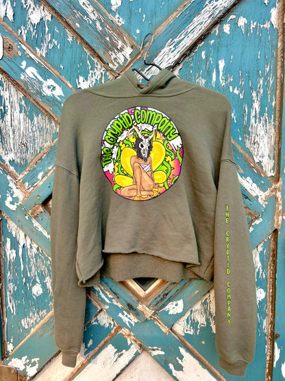 Cryptid Company Pin-up crop hoodie